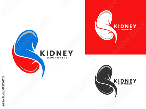 Kidney care simple logo design vector template