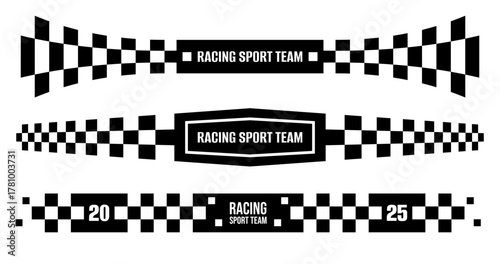Racing flag vector illustration. Racing flag automobile decoration
