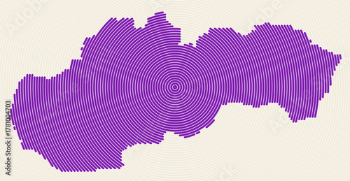 Slovakia shape rings. Country map formed by stacked circles. Slovakia boundary shape design. Awesome vector illustration.