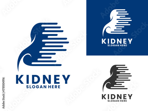 Kidney fast logo design vector template. Kidney health logo design icon
