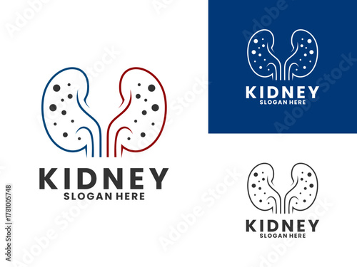 Kidney line logo design vector template. Kidney health logo design vector