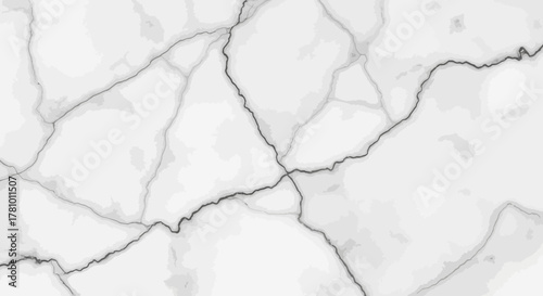 Abstract white marble texture background with elegant gray veins. A realistic cracked stone surface pattern for luxurious interior design and modern wallpaper