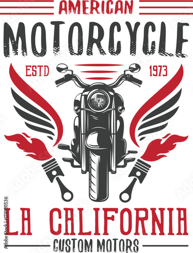 American motorcycle t-shirt design