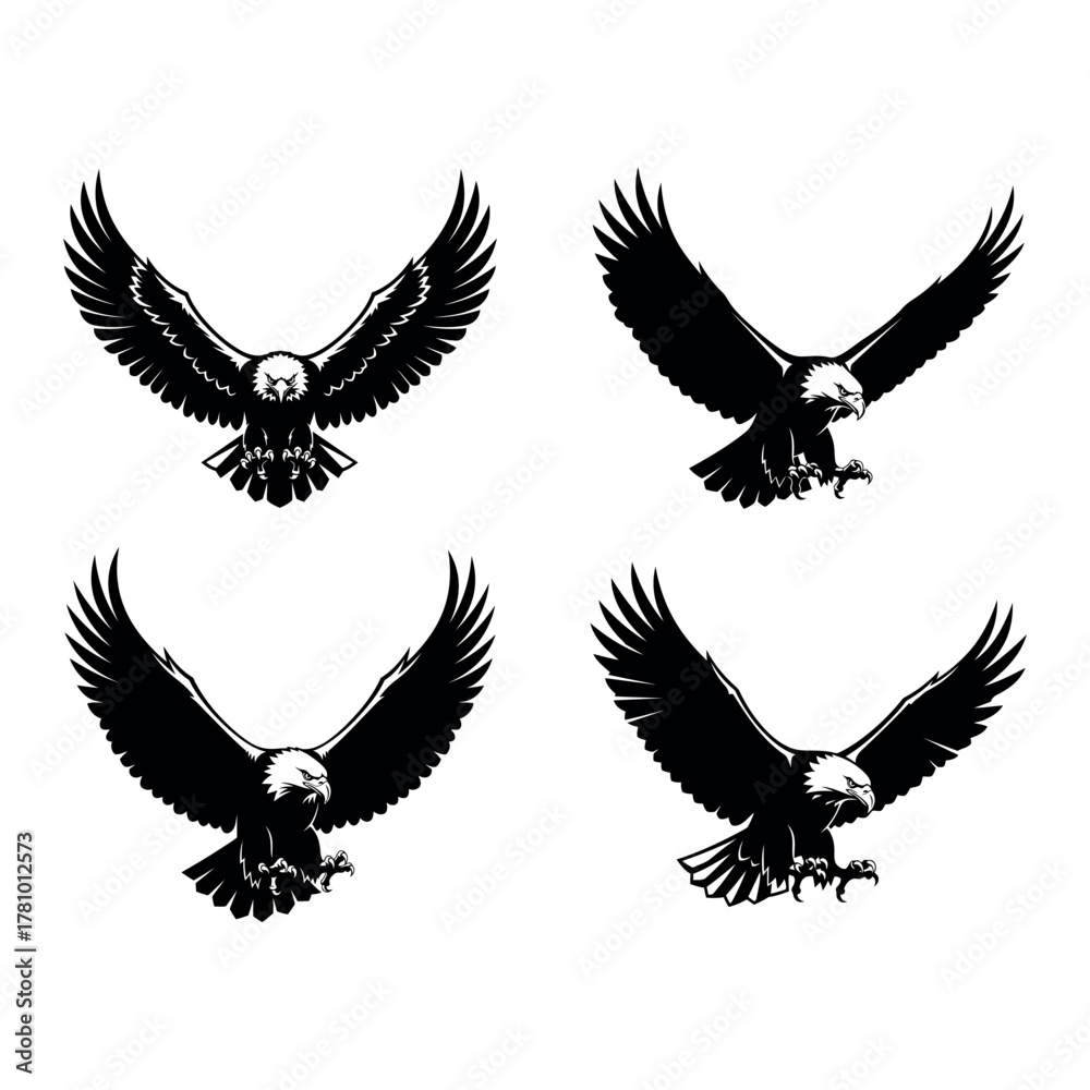 Obraz premium Eagle flying vector illustrations
