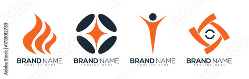 Collection of abstract logos for branding and identity