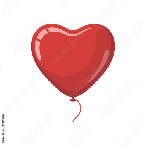3d rendered red heart balloon isolated on transparent background