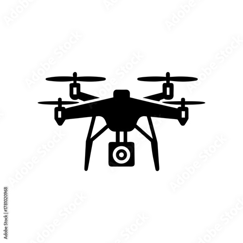 Drone icon with camera, modern remote control technology symbol