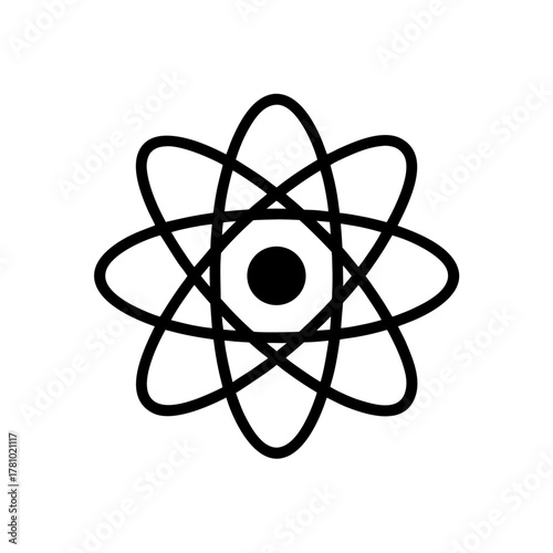 Atomic structure icon representing science, physics, and tech