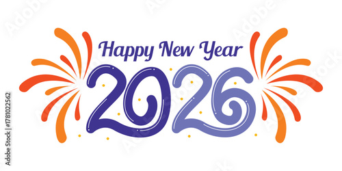 Happy New Years 2026 greetings illustration vector 