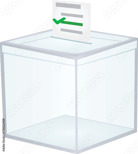 White paper in voting box. vector illustration