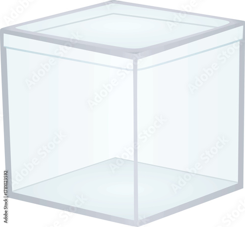 Empty transparent box. vector illustration