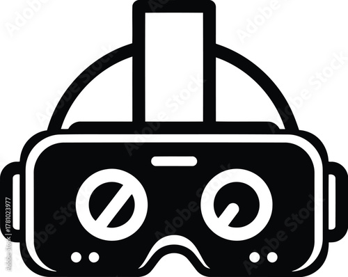 Virtual reality headset icon isolated on transparent background for futuristic technology concept