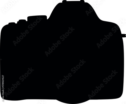 Black dslr camera silhouette