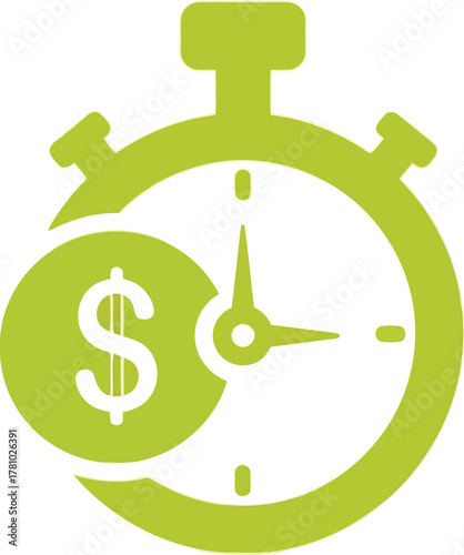 Time is money stopwatch icon fast finance business growth