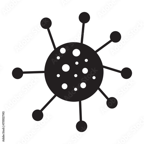 Silhouette Virus Illustration Germ Microorganism Biology Science Medical Awareness Disease Prevention Health Isolated