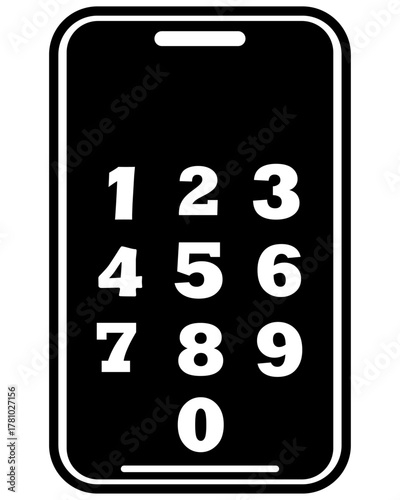 Smartphone with a numeric keypad displayed