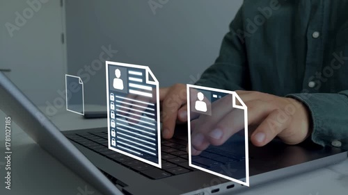 Documents confidentiality,cyber security protection concept.Confidentiality documents and employee compliance rules.Documents law regulation and compliance rules.Software for security personal data	