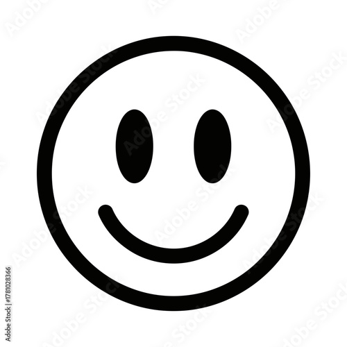 Simple Smiley Face Icon | Minimal Happy Emoji Outline