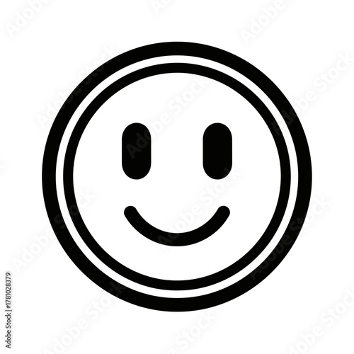 Simple Smiley Face Icon | Minimal Happy Emoji Outline