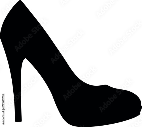 Black stiletto heel silhouette