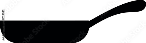 Black frying pan silhouette cooking kitchenware icon
