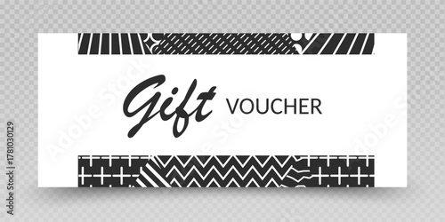  Gift ticket Ticket template or voucher template  Elegant template for a festive gift card