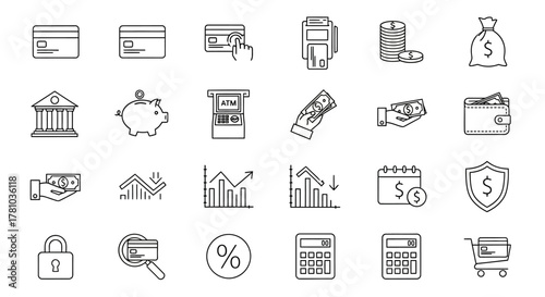 Hand-Drawn Financial and Business Icons Collection.