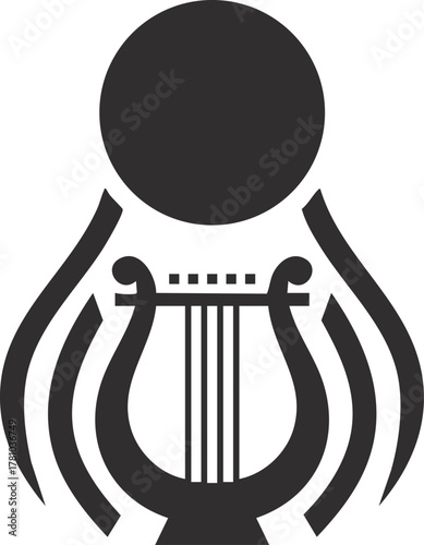 greek god apollo with lyre vector illustration 