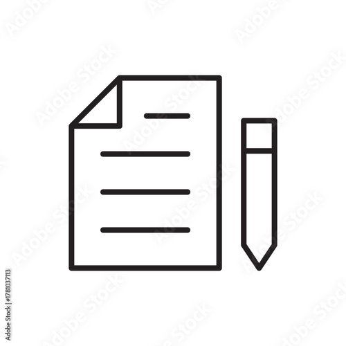 A document with lines placed next to a pencil