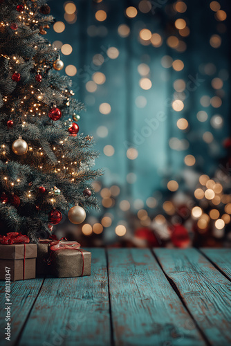 christmas tree and decorations