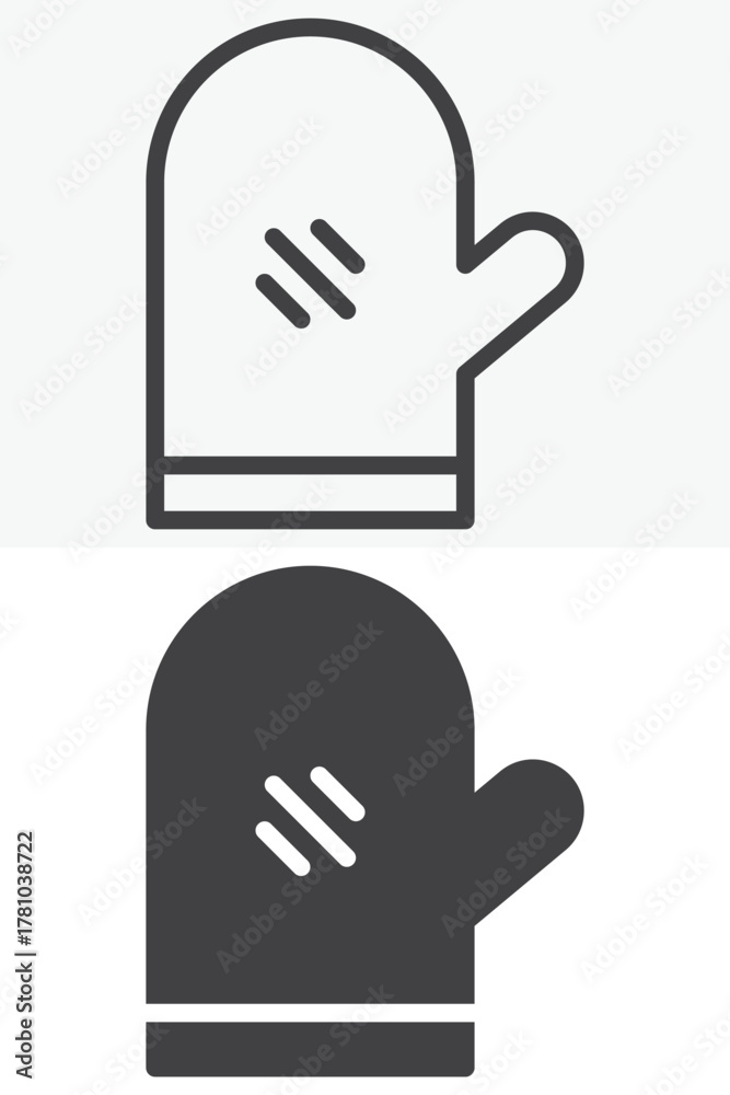Obraz premium Oven glove line and solid icon set pack outline different style