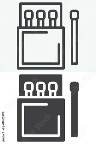 Matchbox line and solid icon set pack outline different style