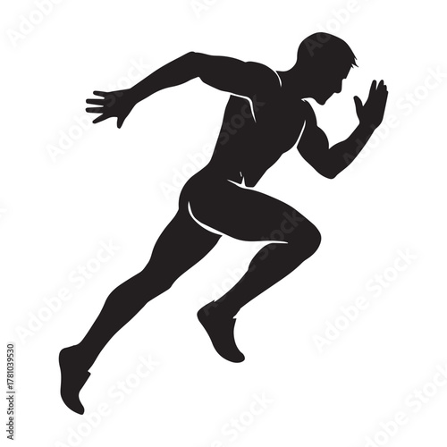 Man sprinting silhouette