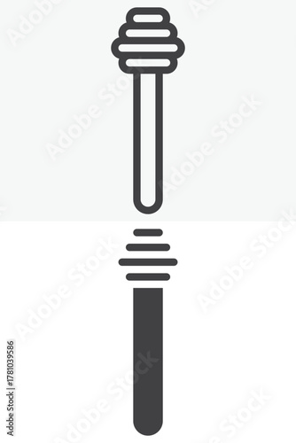 Honey dipper line and solid icon set pack outline different style