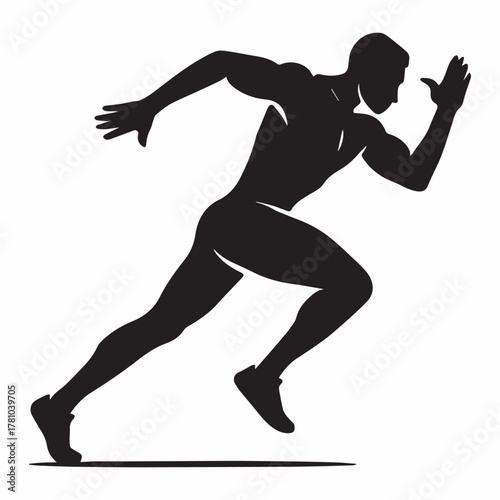 Man sprinting fast silhouette