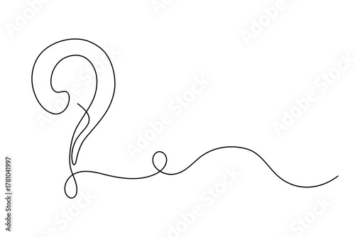 Continuous single line drawing of a question mark design