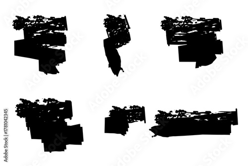 Set of hand drawn brush strokes vector paint bold brush strokes, hand drawn thick grunge strokes.