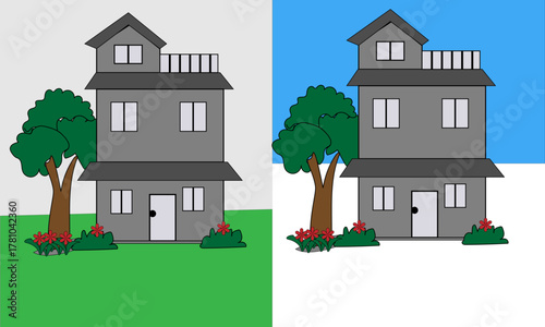 hose & tree vector art