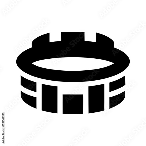 Simple sports arena icon vector illustration with white background for stadium building and event venue design concept artwork 