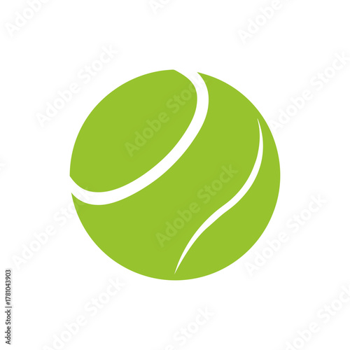 Minimal tennis ball icon vector illustration with white background for sports competition and athletic game design concept artwork 