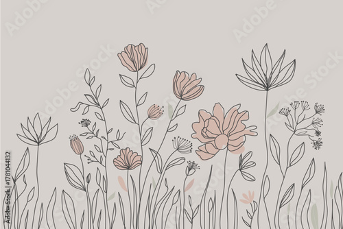 hand painting vector floral background for wallpaper 