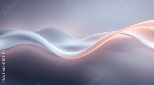 Abstract smooth flowing wave with elegant pastel gradient colors, creating a dynamic and serene background design perfect for modern digital art, presentations, and websites