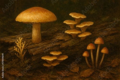 mushrooms in the forest