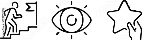 three line icons set vector illustration design art 