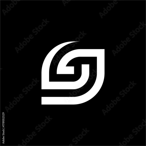 A modern, sleek logo combining the letter "g" and a leaf. This elegant design is perfect for eco-tech startups, organic brands, or health and wellness companies.