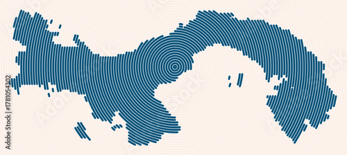 Panama shape rings. Country map formed by stacked circles. Panama boundary shape design. Creative vector illustration.