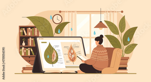 Botanical Study At Home With Digital Learning And Comfortable Environment