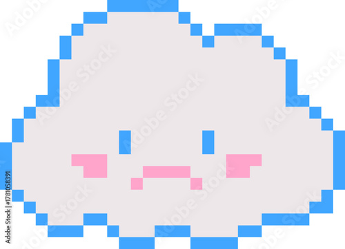 pixel illustration of cloudy cloud