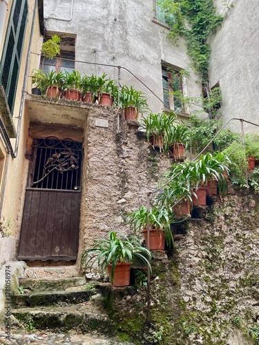 Street scene of Sacro Monte di Varese, Italy.