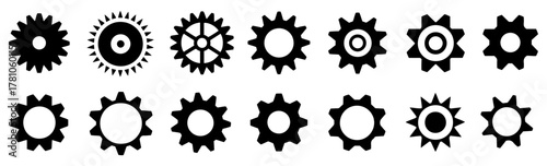gear wheel cog icon set